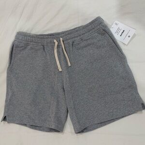 Men’s Organic Cotton Gray Sweat Shorts with Drawstring (New)